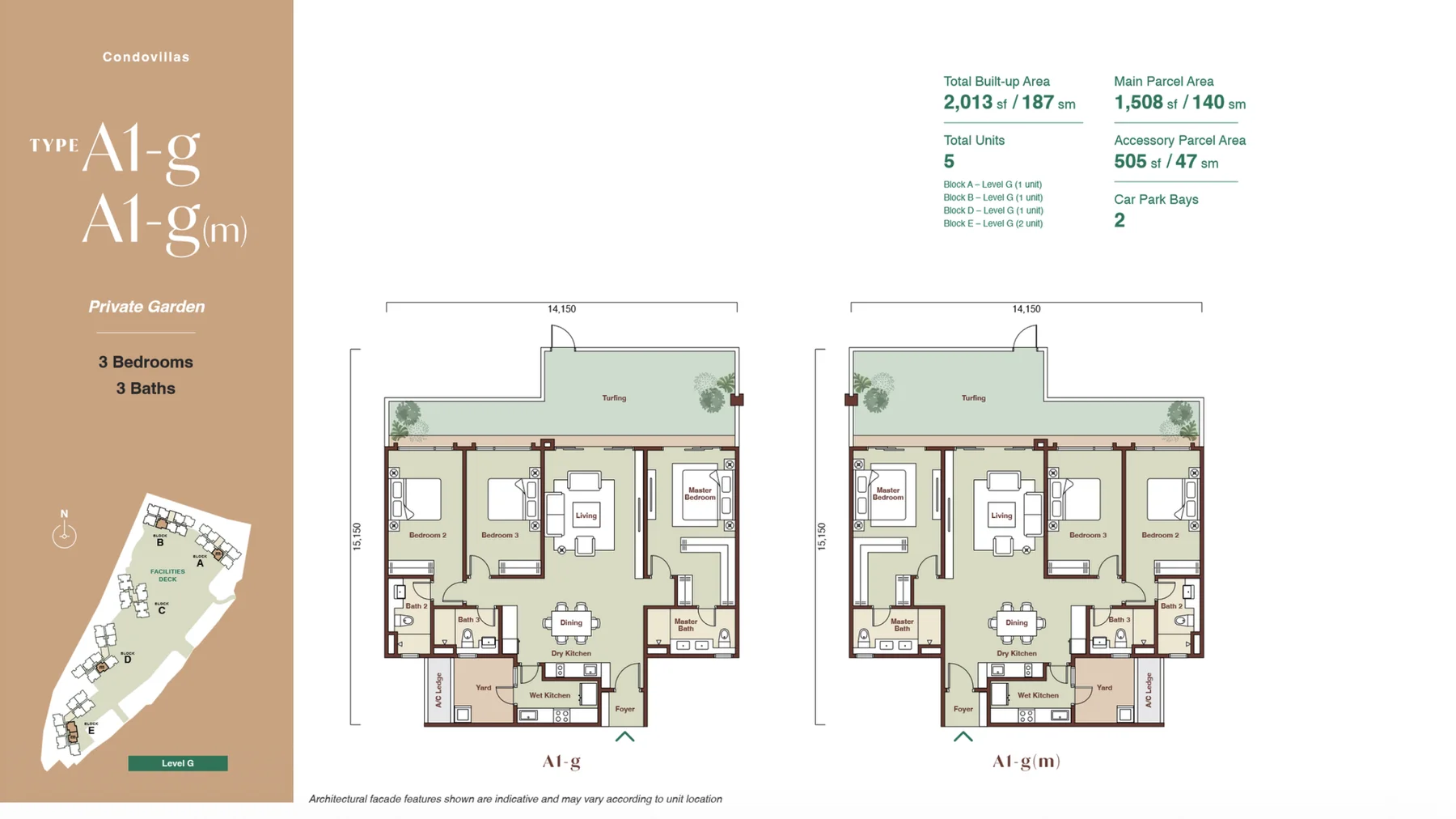 Zenia Condovillas A1-g / A1-g(m) — private garden floor plan