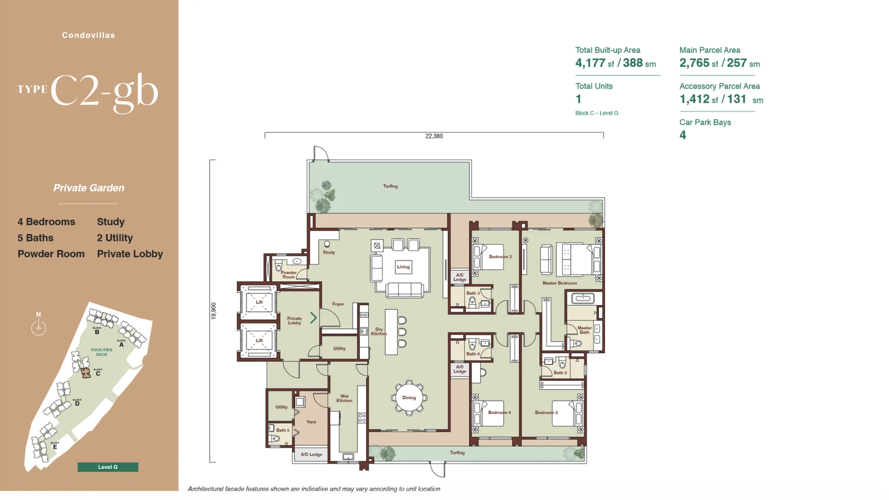 Zenia Condovillas C2-gb — private garden floor plan