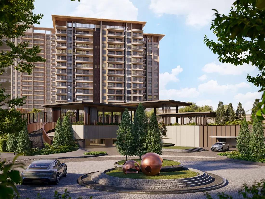 Arrival court at Zenia Condovillas, ParkCity Damansara — artist’s impression