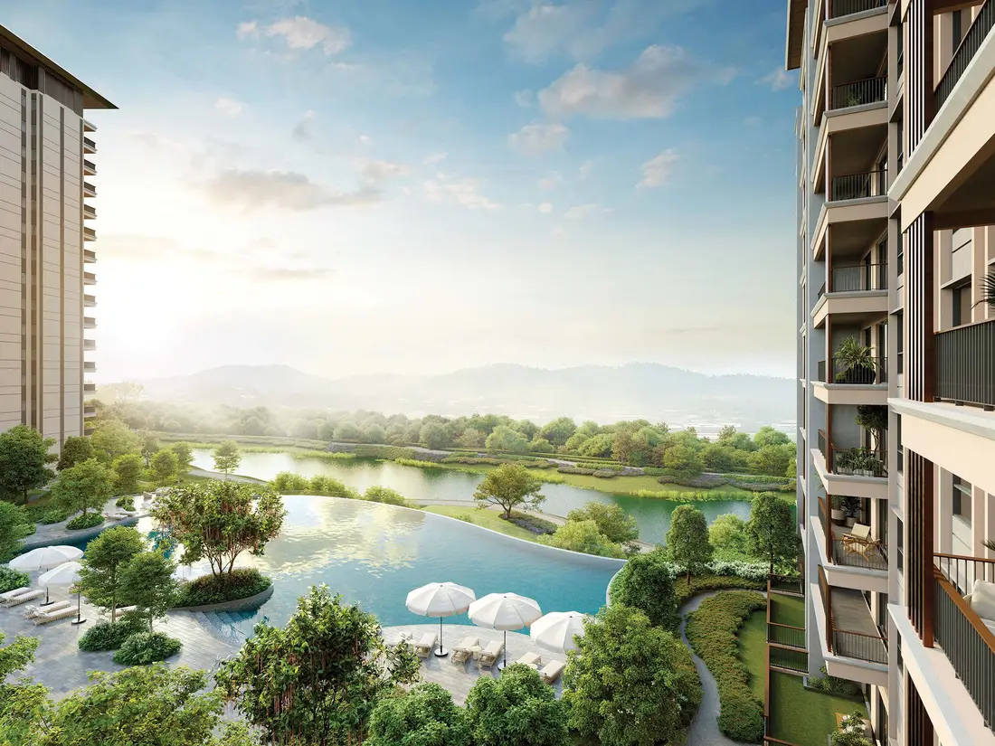 Main pool at Zenia Condovillas, ParkCity Damansara — artist’s impression